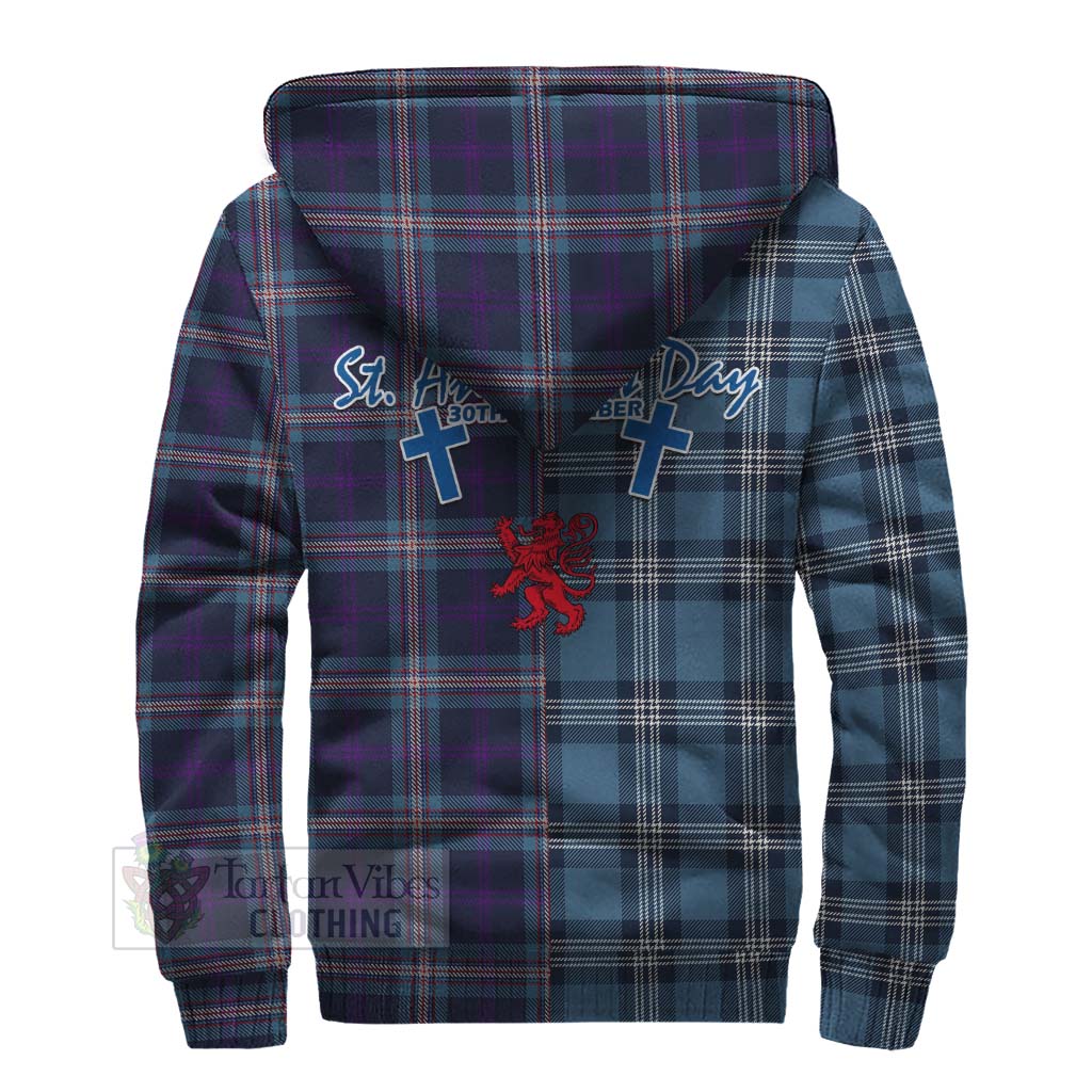 Tartan Vibes Clothing Nevoy Tartan Sherpa Hoodie Happy St. Andrew's Day Half Tartan Style