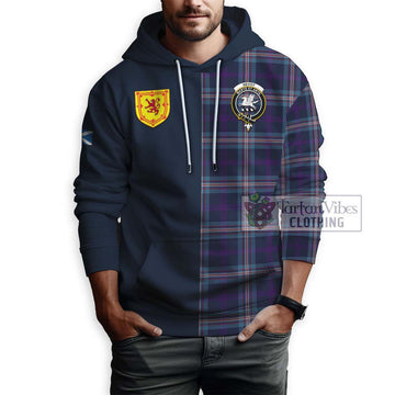 Nevoy Tartan Hoodie Alba with Scottish Lion Royal Arm Half Style