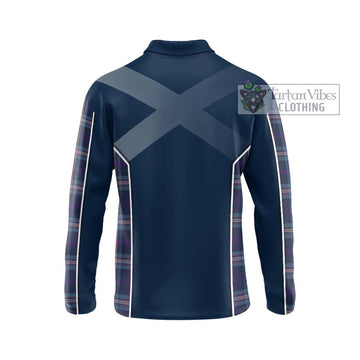 Nevoy Tartan Long Sleeve Polo Shirt with Family Crest and Lion Rampant Vibes Sport Style