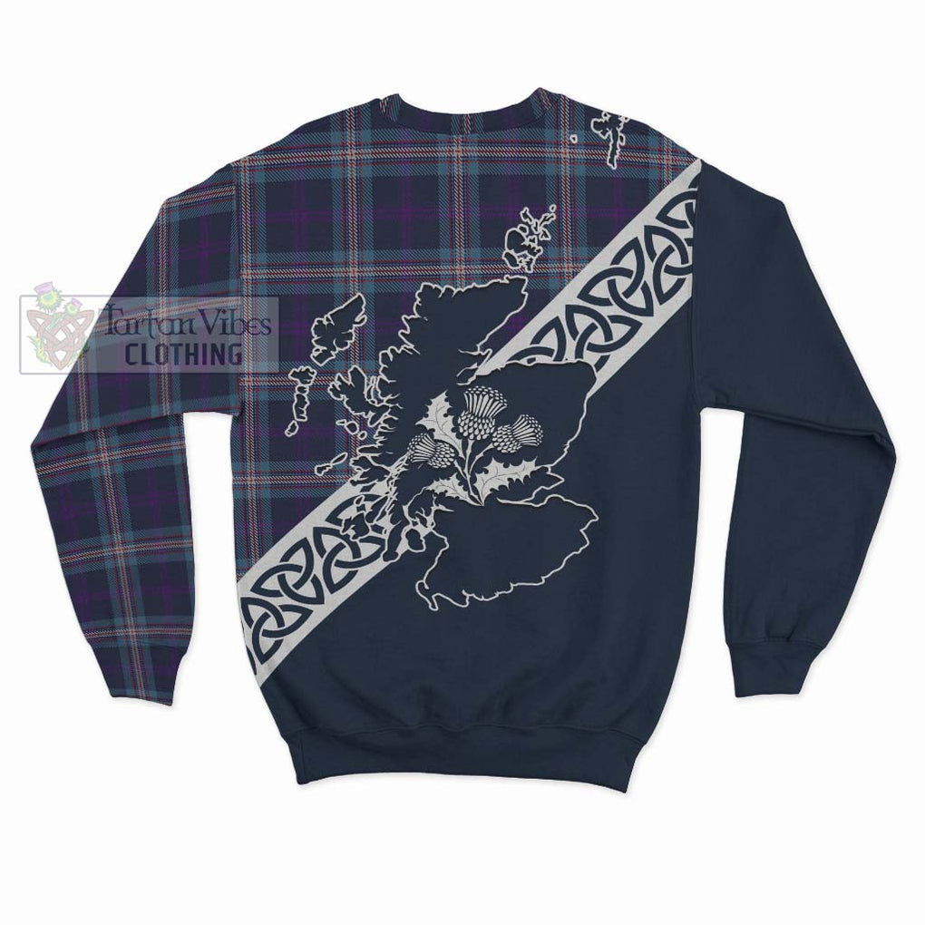 Tartan Vibes Clothing Nevoy Tartan Sweatshirt Featuring Thistle and Scotland Map