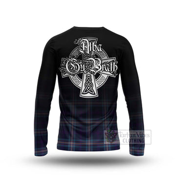 Nevoy Tartan Long Sleeve T-Shirt Featuring Alba Gu Brath Family Crest Celtic Inspired