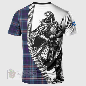 Nevoy Tartan Clan Crest T-Shirt with Highlander Warrior Celtic Style