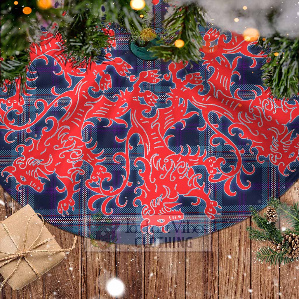 Tartan Vibes Clothing Nevoy Tartan Christmas Tree Skirt Lion Rampant Style