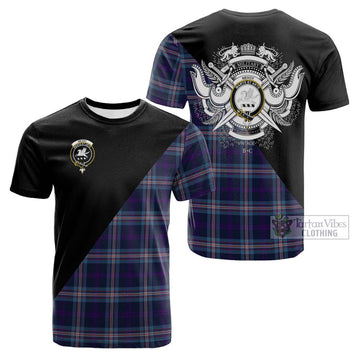 Nevoy Tartan Cotton T-shirt with Family Crest and Military Logo Style