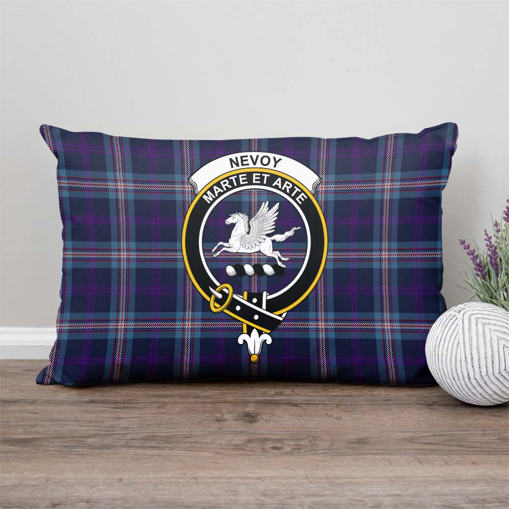 Nevoy Tartan Pillow Cover with Family Crest Rectangle Pillow Cover - Tartanvibesclothing
