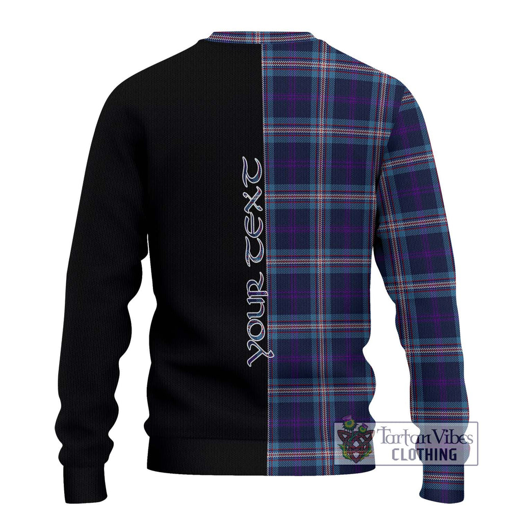 Nevoy Tartan Knitted Sweater with Family Crest and Half Of Me Style - Tartanvibesclothing Shop