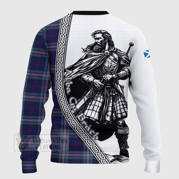 Nevoy Tartan Clan Crest Knitted Sweater with Highlander Warrior Celtic Style