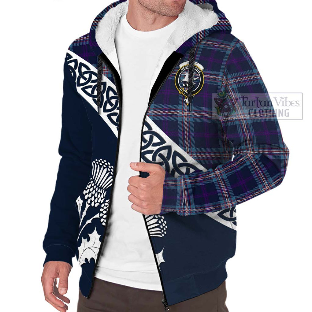 Tartan Vibes Clothing Nevoy Tartan Sherpa Hoodie Featuring Thistle and Scotland Map