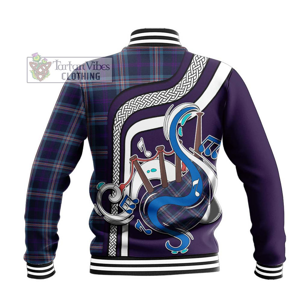 Tartan Vibes Clothing Nevoy Tartan Baseball Jacket with Epic Bagpipe Style