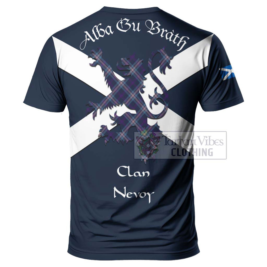 Tartan Vibes Clothing Nevoy Tartan Lion Rampant T-Shirt – Proudly Display Your Heritage with Alba Gu Brath and Clan Name