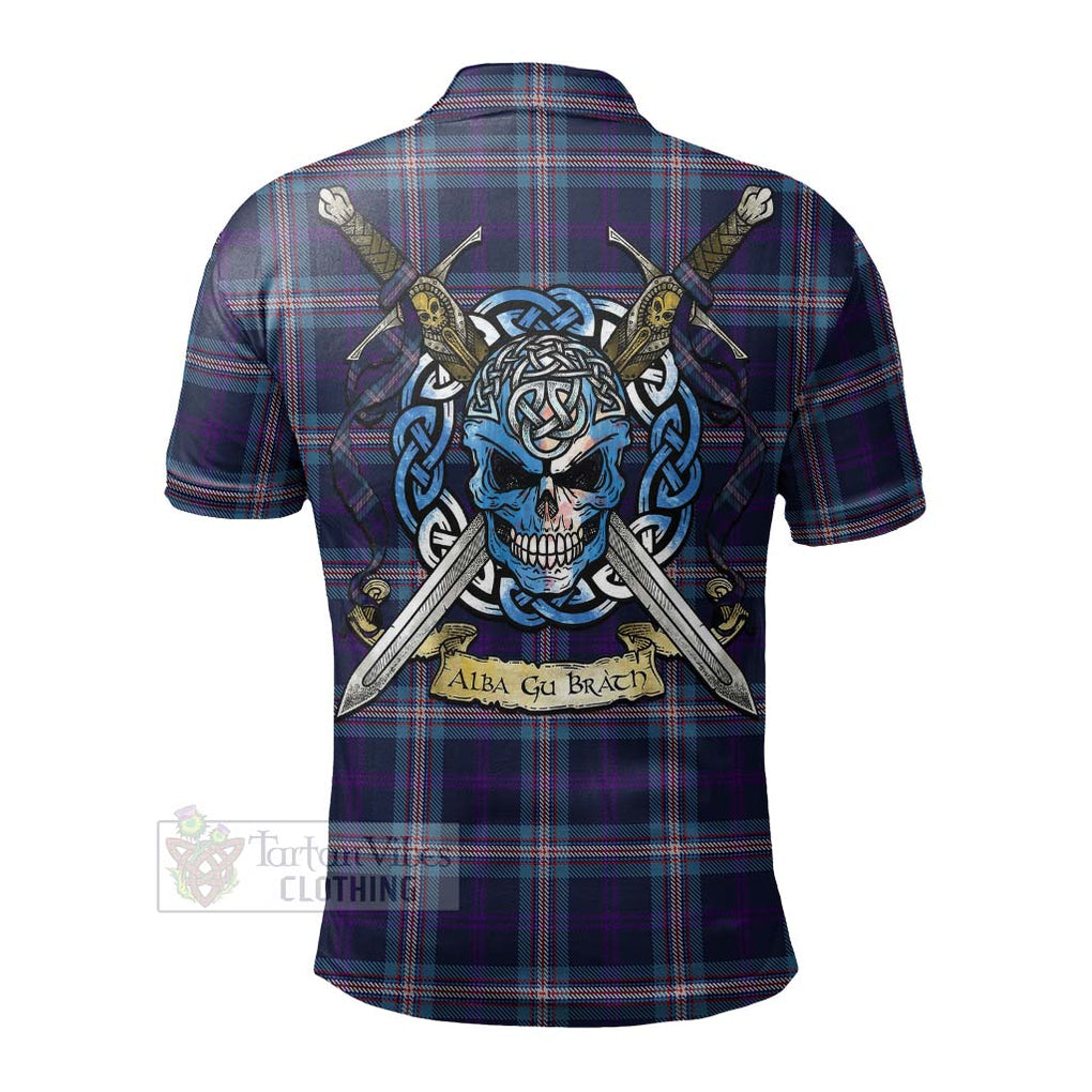 Tartan Vibes Clothing Nevoy Tartan Polo Shirt with Family Crest Celtic Skull Style