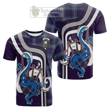 Nevoy Tartan Cotton T-shirt with Epic Bagpipe Style