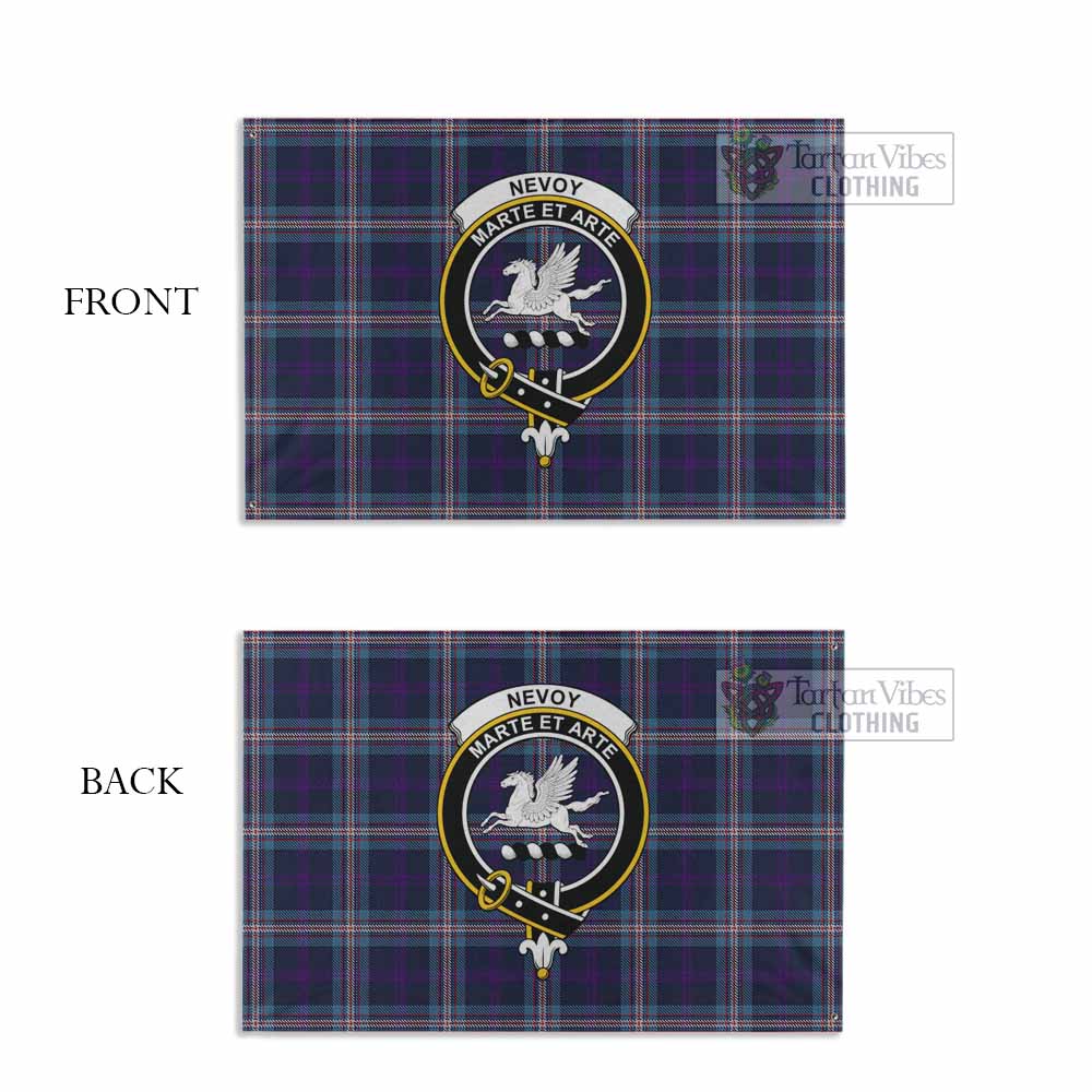 Tartan Vibes Clothing Nevoy Tartan House Flag with Family Crest