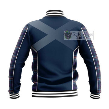 Nevoy Tartan Baseball Jacket with Family Crest and Lion Rampant Vibes Sport Style