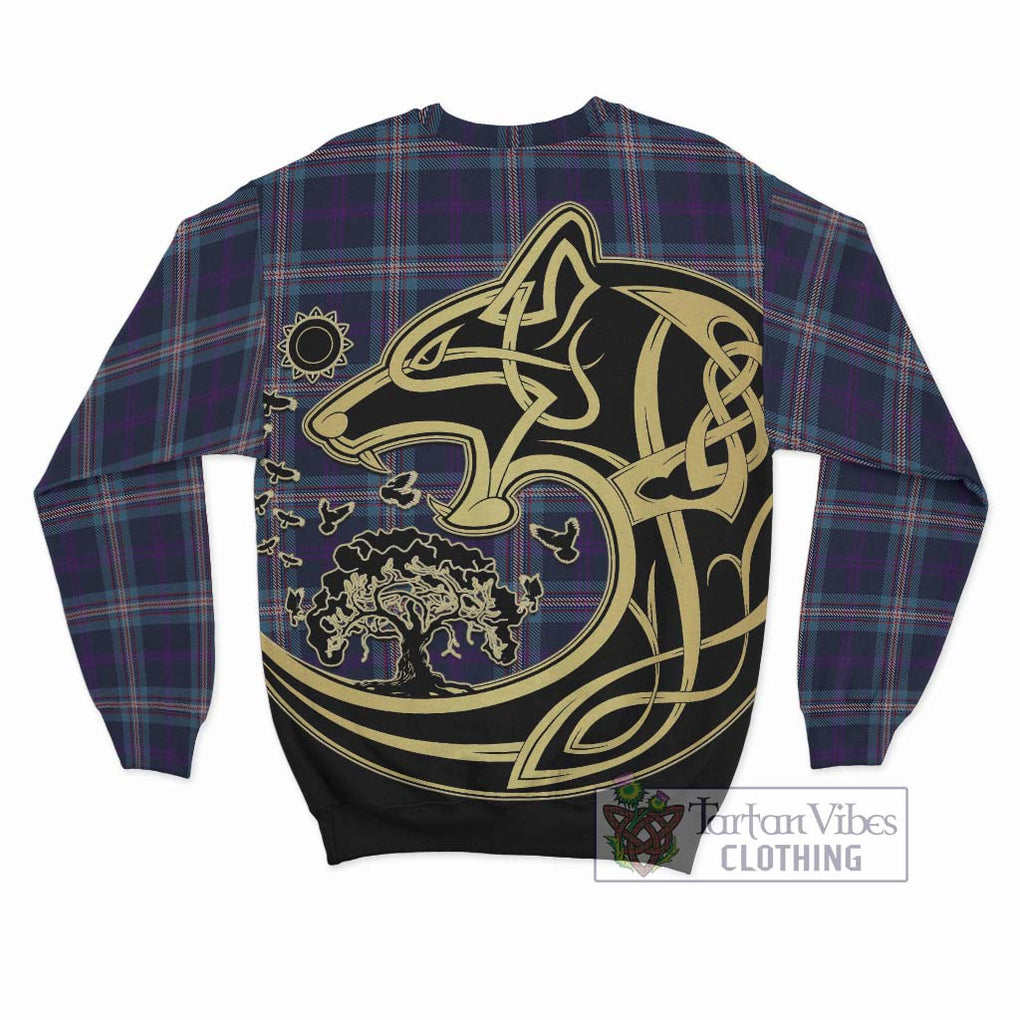 Nevoy Tartan Sweatshirt with Family Crest Celtic Wolf Style - Tartan Vibes Clothing