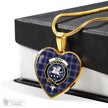 Nevoy Tartan Heart Necklace with Family Crest