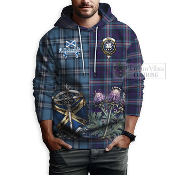 Nevoy Tartan Hoodie Happy St. Andrew's Day Half Tartan Style