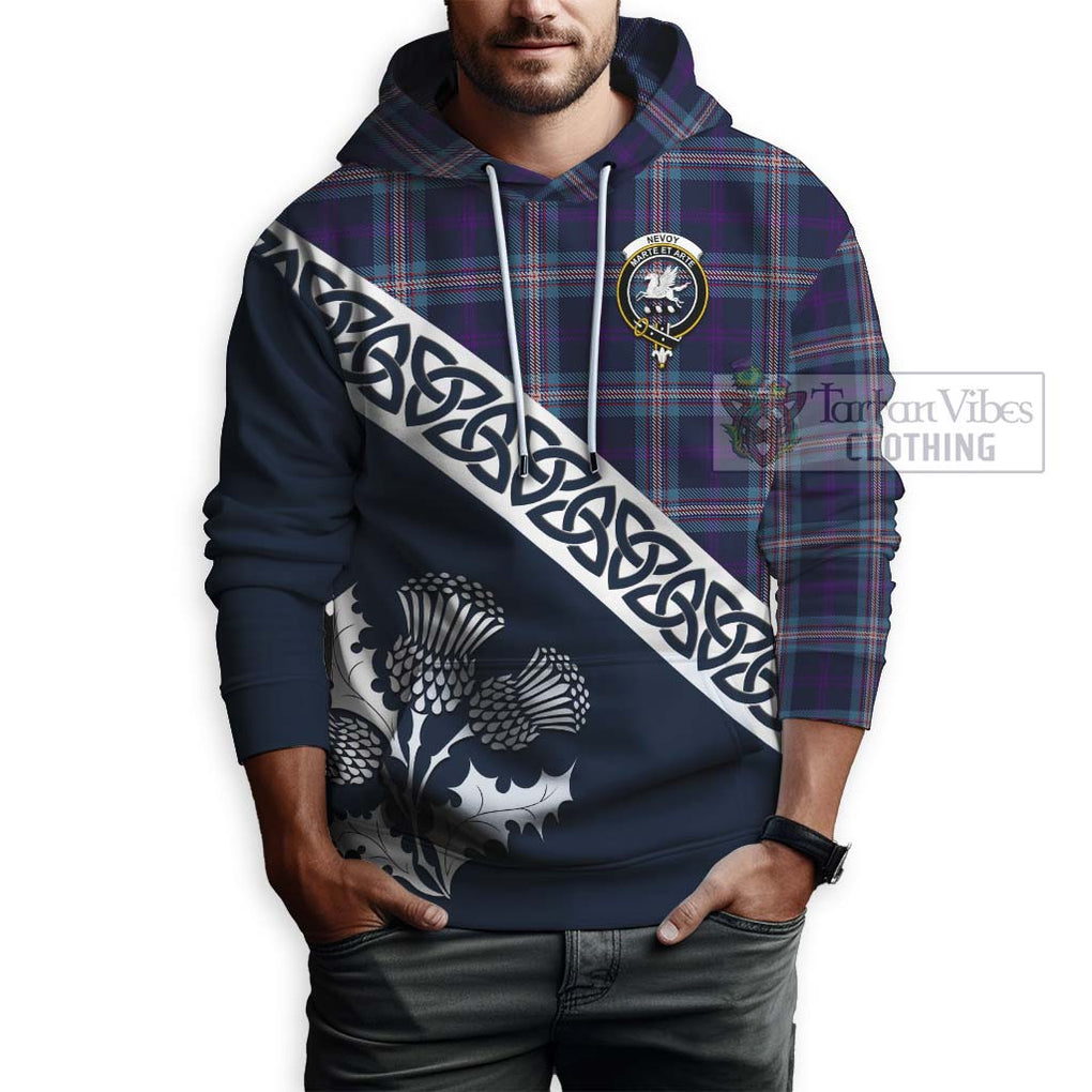 Tartan Vibes Clothing Nevoy Tartan Hoodie Featuring Thistle and Scotland Map