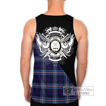 Nevoy Tartan Men's Tank Top with Family Crest and Military Logo Style