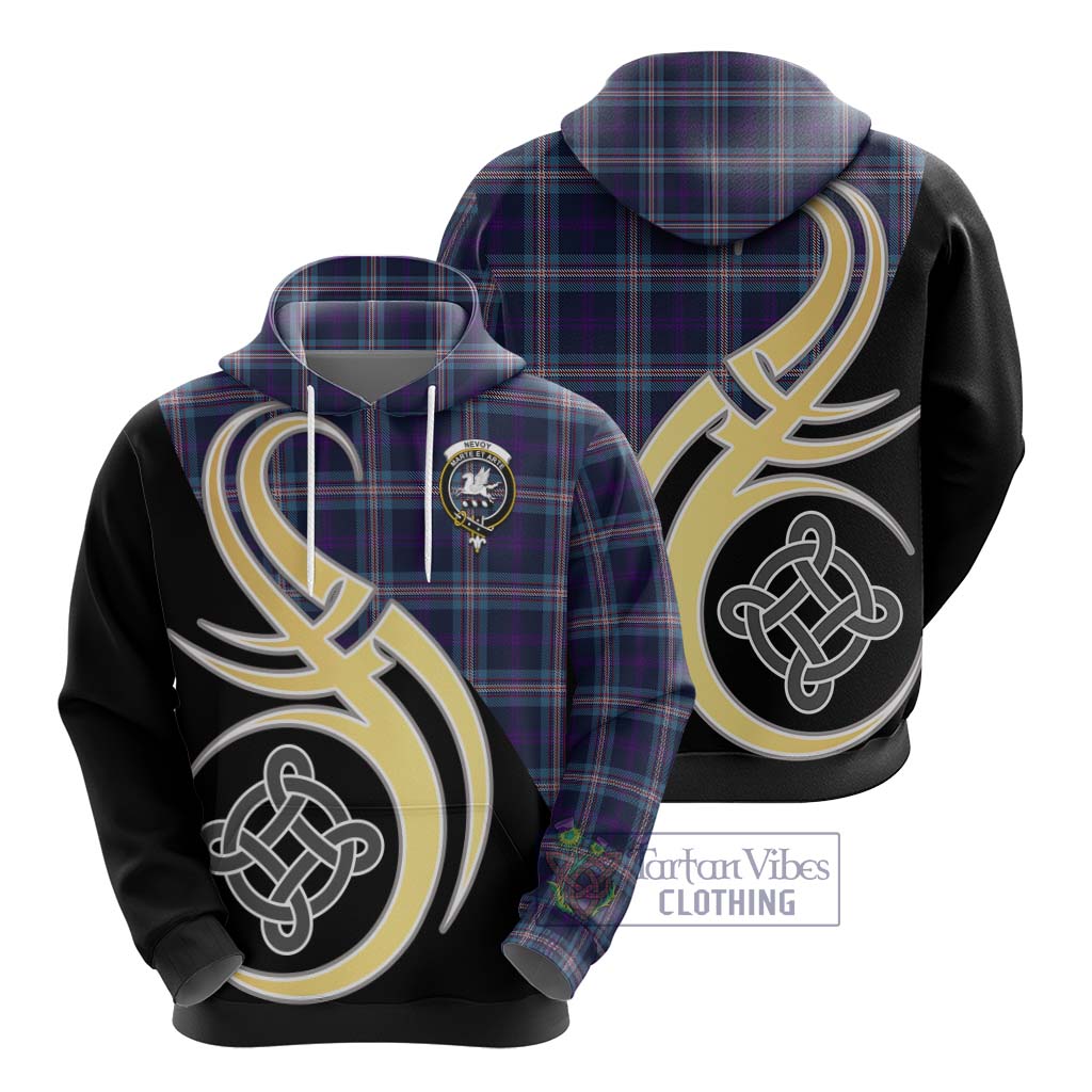 Nevoy Tartan Hoodie with Family Crest and Celtic Symbol Style - Tartan Vibes Clothing