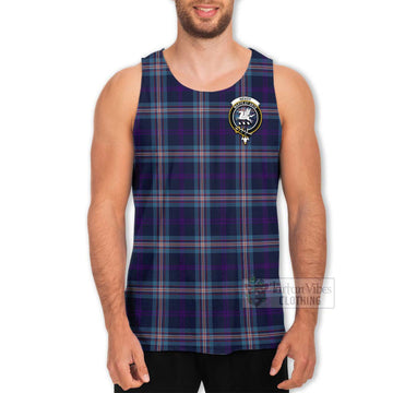 Nevoy Tartan Men's Tank Top with Family Crest Celtic Skull Style