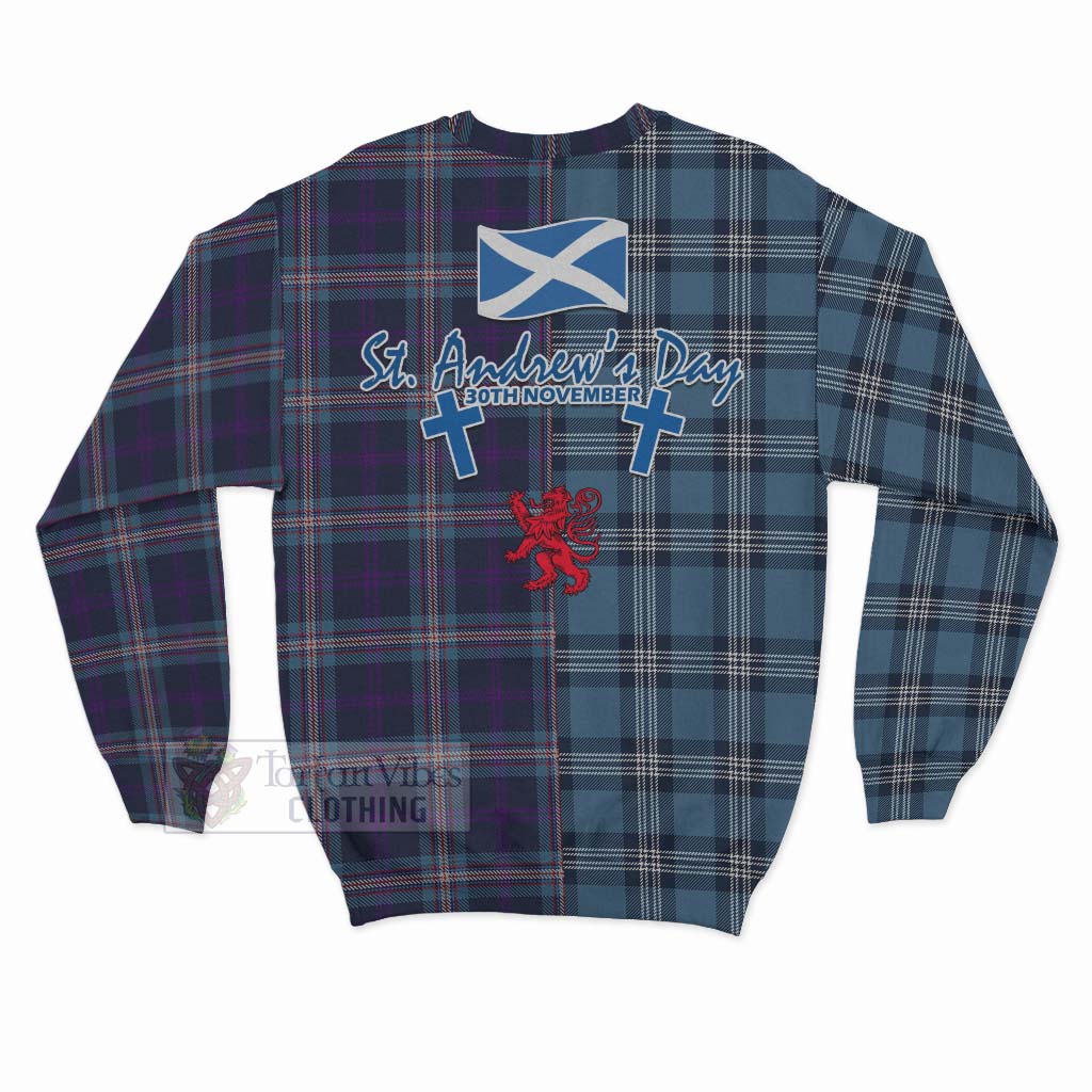 Tartan Vibes Clothing Nevoy Tartan Sweatshirt Happy St. Andrew's Day Half Tartan Style