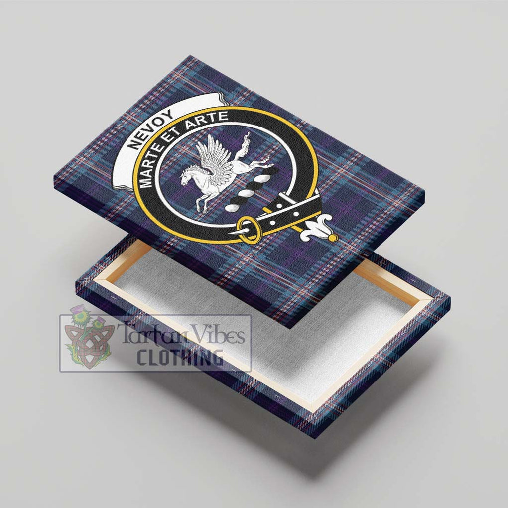 Nevoy Tartan Canvas Print Wall Art with Family Crest - Tartan Vibes Clothing