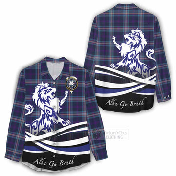 Nevoy Tartan Women's Casual Shirt with Alba Gu Brath Regal Lion Emblem