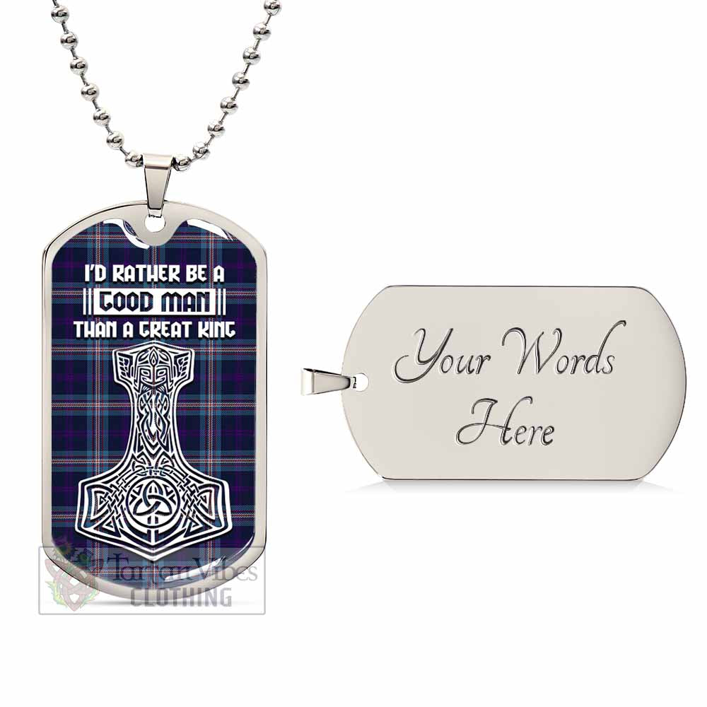 Tartan Vibes Clothing Nevoy Tartan Dog Tag Necklace Viking Mjolnir Style