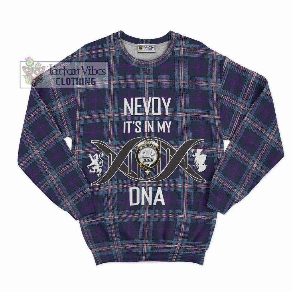 Nevoy Tartan Sweatshirt with Family Crest DNA In Me Style - Tartanvibesclothing Shop