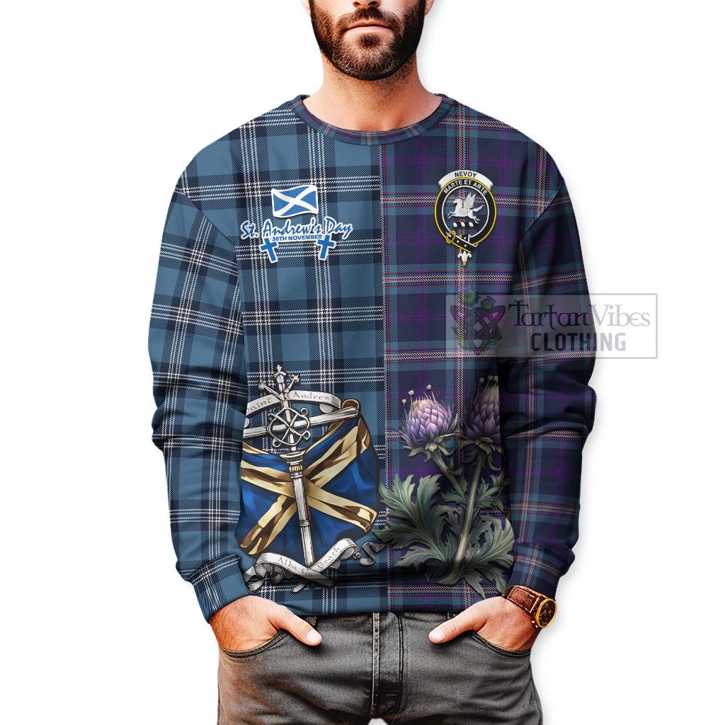 Tartan Vibes Clothing Nevoy Tartan Sweatshirt Happy St. Andrew's Day Half Tartan Style