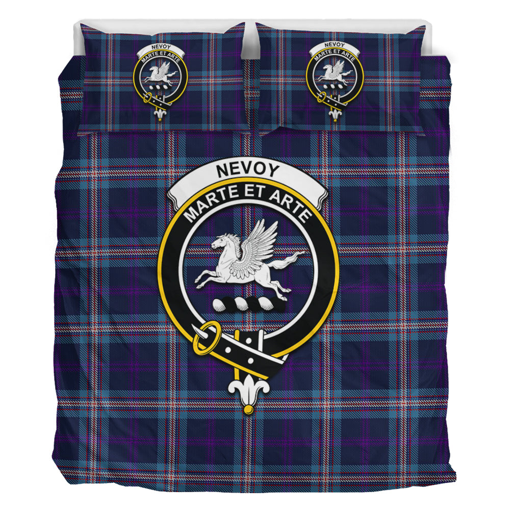 Nevoy Tartan Bedding Set with Family Crest - Tartan Vibes Clothing