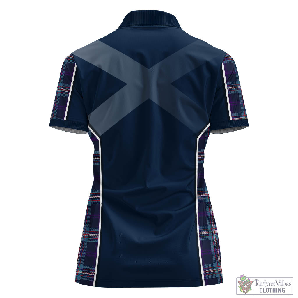Tartan Vibes Clothing Nevoy Tartan Women's Polo Shirt with Family Crest and Scottish Thistle Vibes Sport Style
