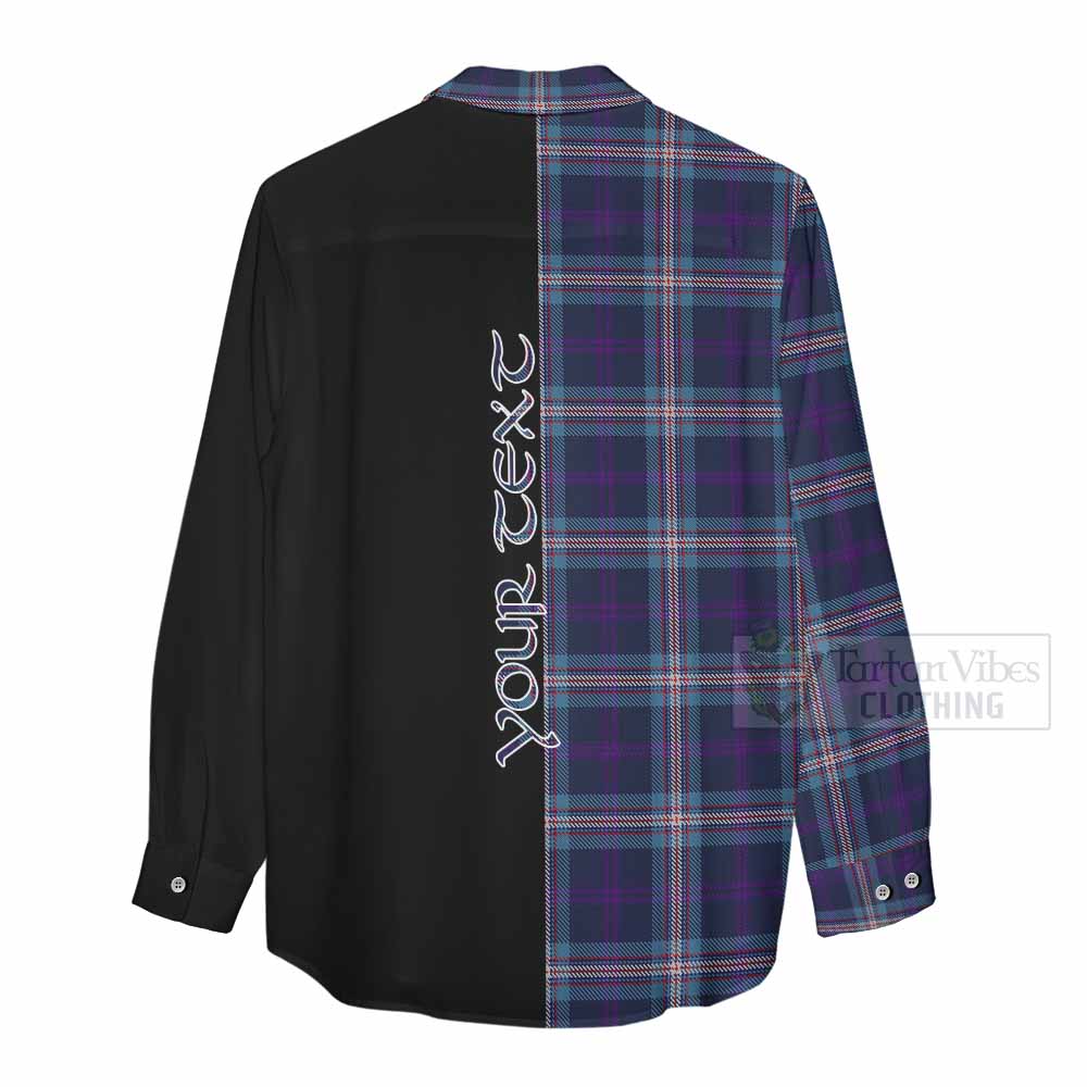 Tartan Vibes Clothing Nevoy Tartan Women's Casual Shirt with Family Crest and Half Of Me Style