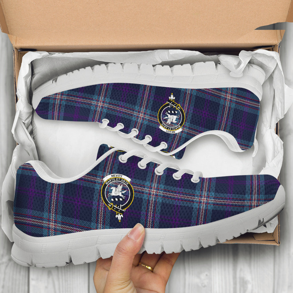 Nevoy Tartan Sneakers with Family Crest - Tartan Vibes Clothing