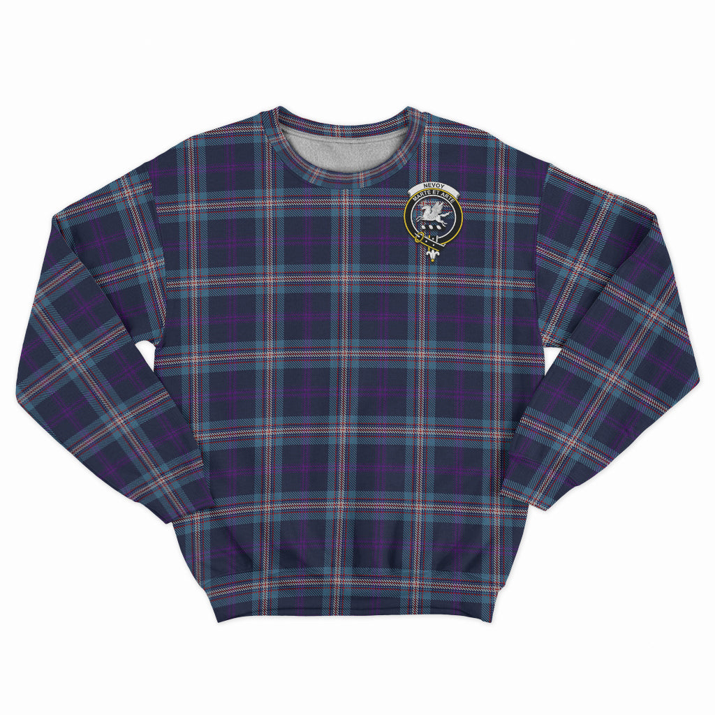 Nevoy Tartan Sweatshirt with Family Crest - Tartan Vibes Clothing