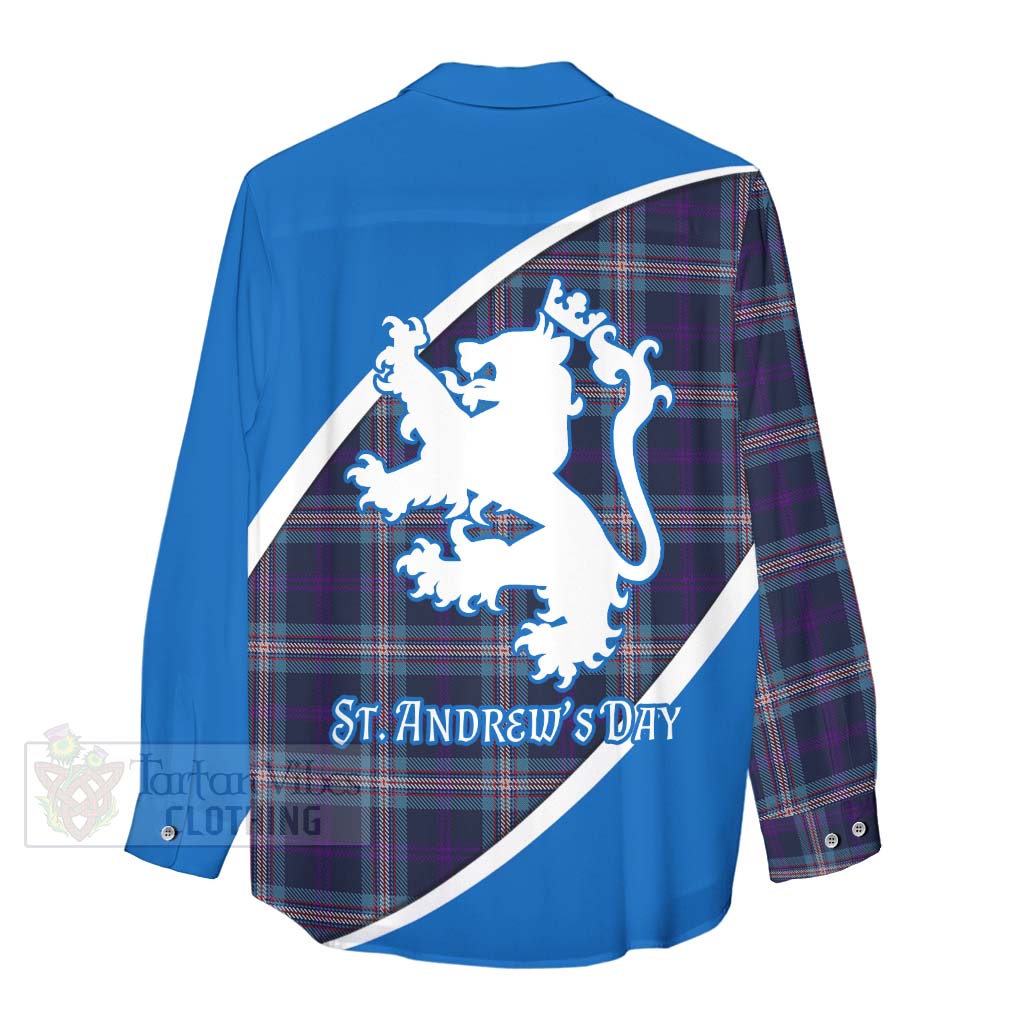 Tartan Vibes Clothing Nevoy Family Crest Tartan Women's Casual Shirt Celebrate Saint Andrew's Day in Style