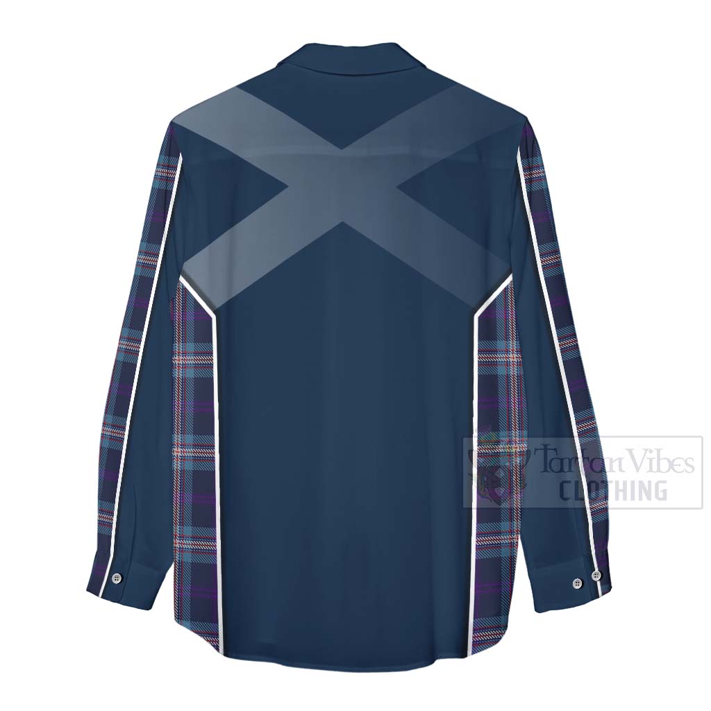 Tartan Vibes Clothing Nevoy Tartan Women's Casual Shirt with Family Crest and Scottish Thistle Vibes Sport Style