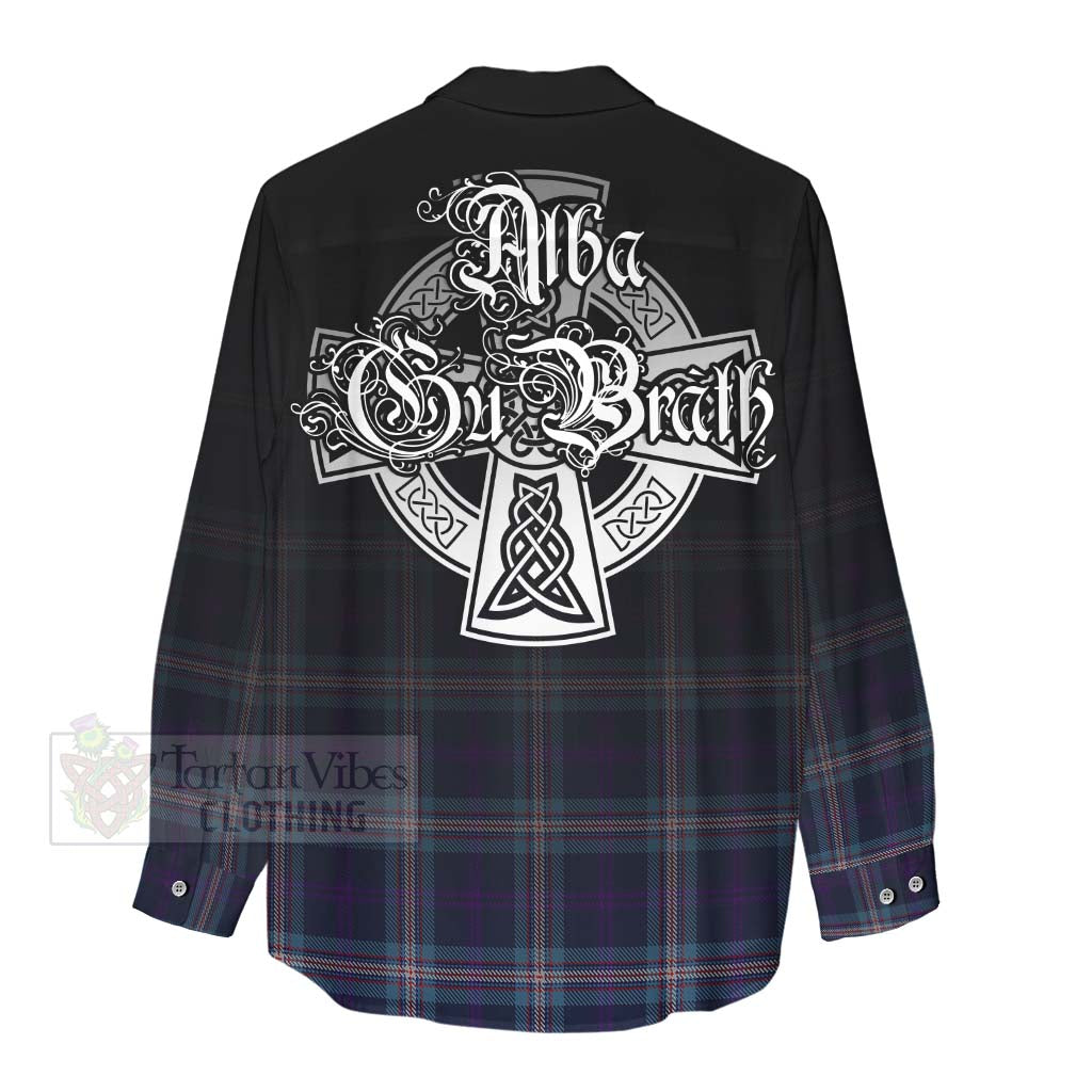 Tartan Vibes Clothing Nevoy Tartan Women's Casual Shirt Featuring Alba Gu Brath Family Crest Celtic Inspired