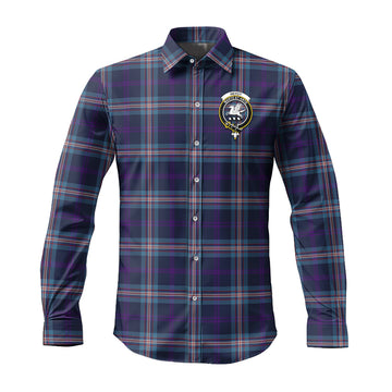 Nevoy Tartan Long Sleeve Button Up Shirt with Family Crest