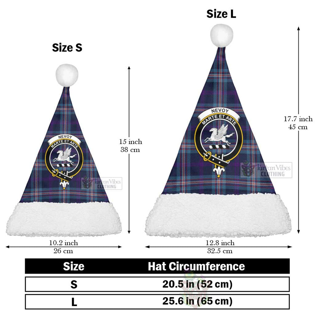 Tartan Vibes Clothing Nevoy Tartan Christmas Santa Hats with Family Crest