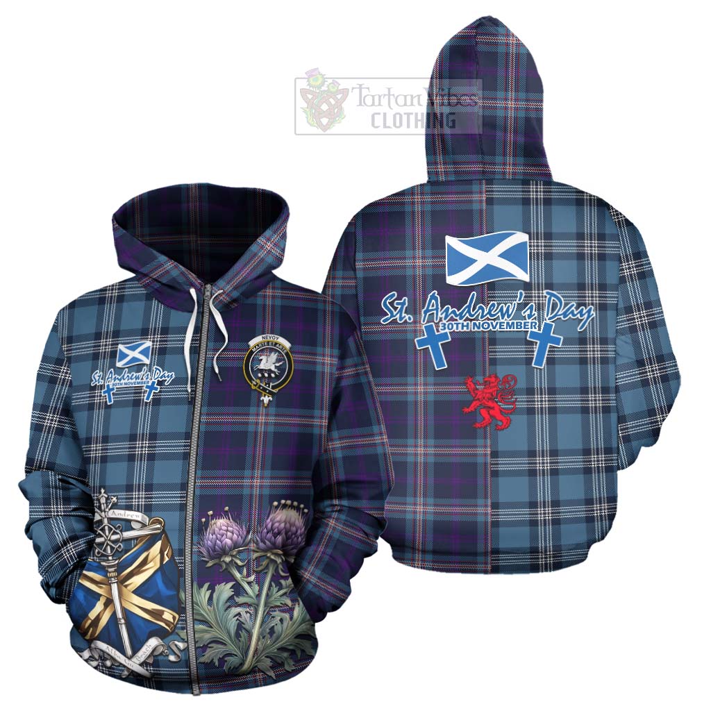 Tartan Vibes Clothing Nevoy Tartan Hoodie Happy St. Andrew's Day Half Tartan Style