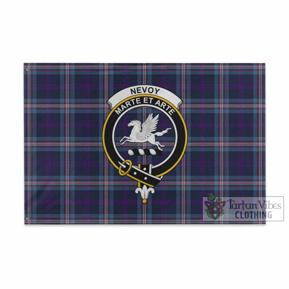 Tartan Vibes Clothing Nevoy Tartan House Flag with Family Crest