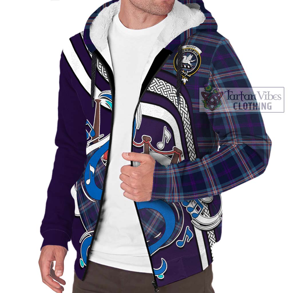 Tartan Vibes Clothing Nevoy Tartan Sherpa Hoodie with Epic Bagpipe Style