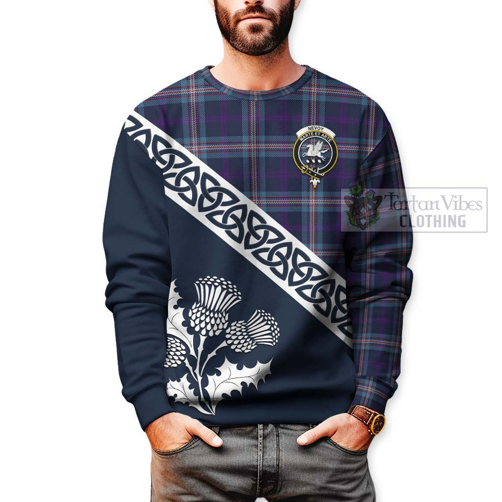 Tartan Vibes Clothing Nevoy Tartan Sweatshirt Featuring Thistle and Scotland Map