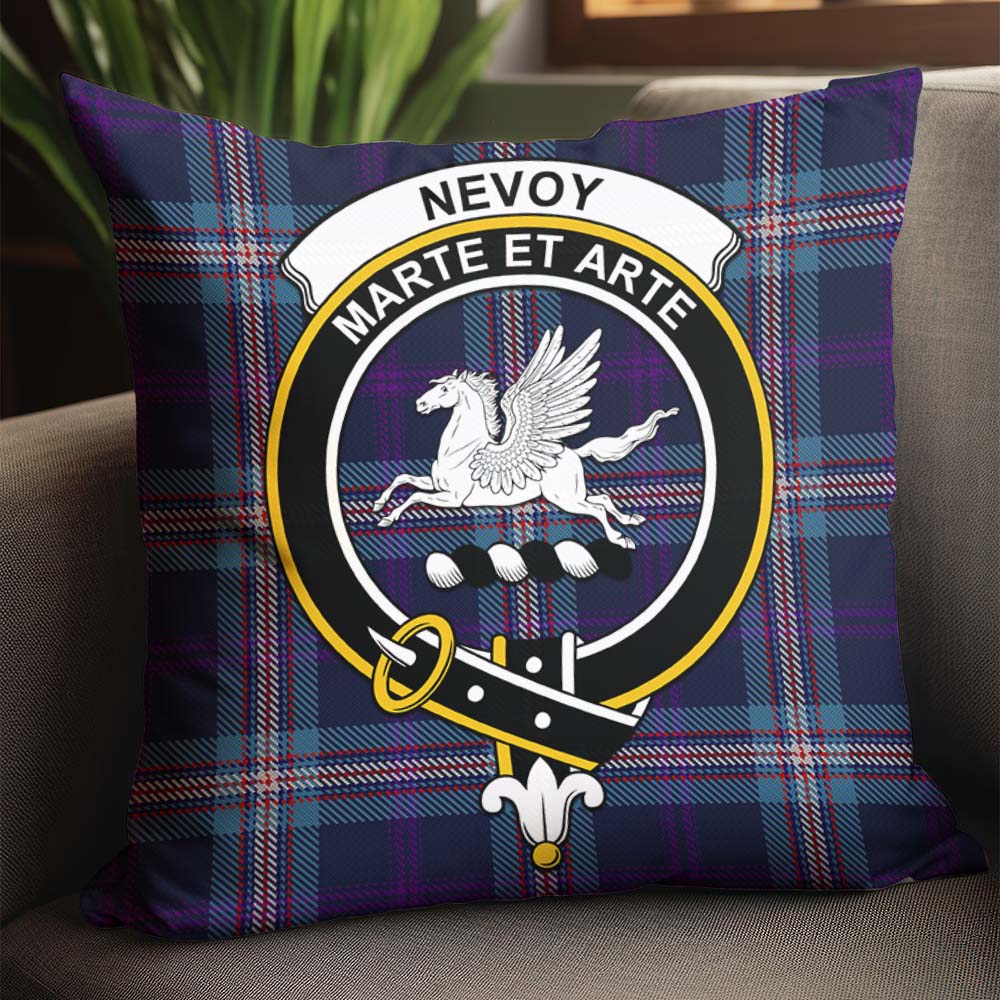 Nevoy Tartan Pillow Cover with Family Crest - Tartanvibesclothing