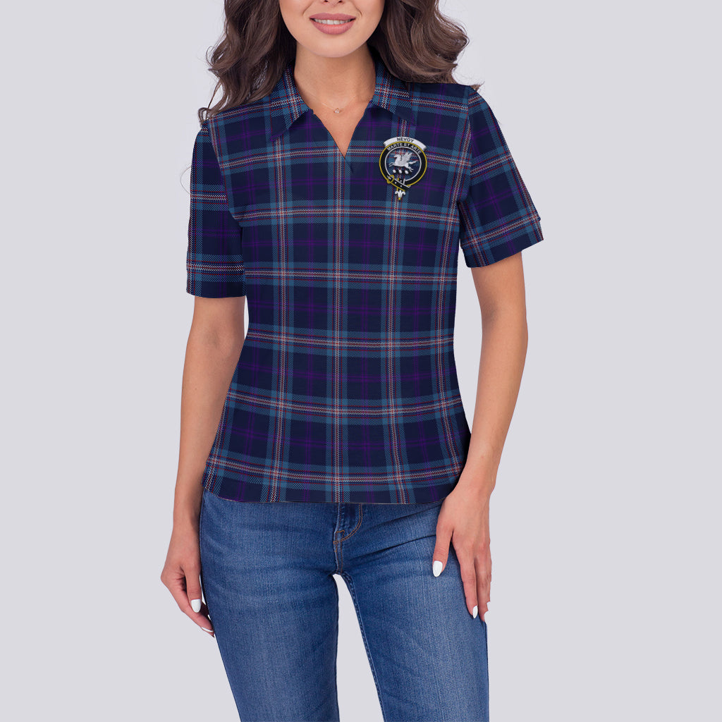 Nevoy Tartan Polo Shirt with Family Crest For Women - Tartan Vibes Clothing