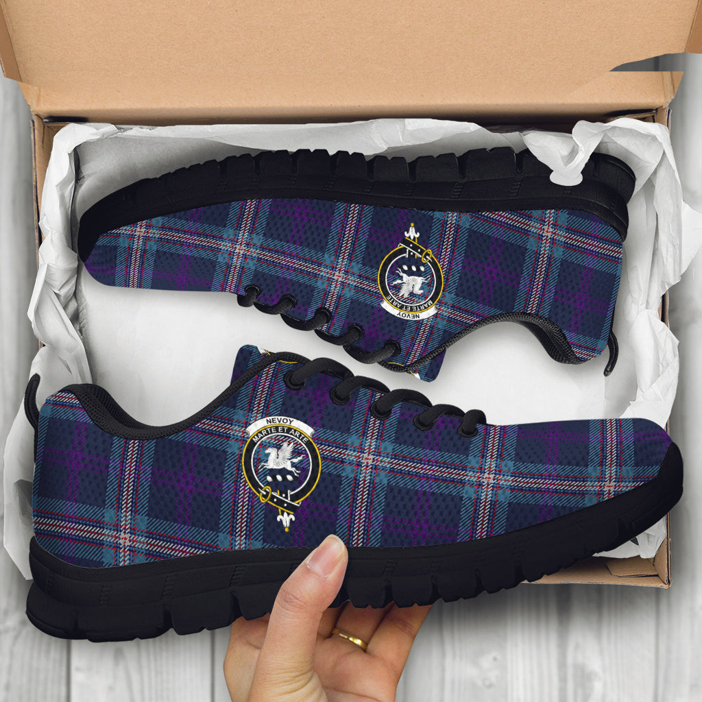 Nevoy Tartan Sneakers with Family Crest - Tartan Vibes Clothing