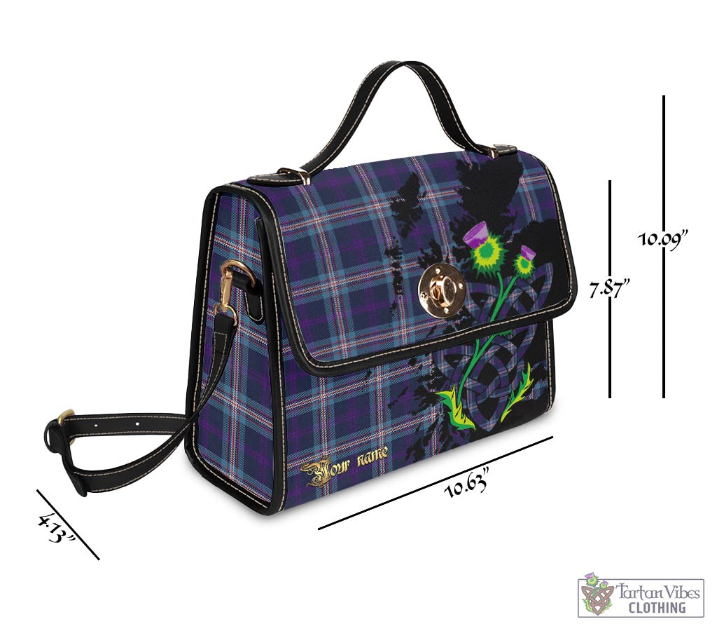 Tartan Vibes Clothing Nevoy Tartan Waterproof Canvas Bag with Scotland Map and Thistle Celtic Accents