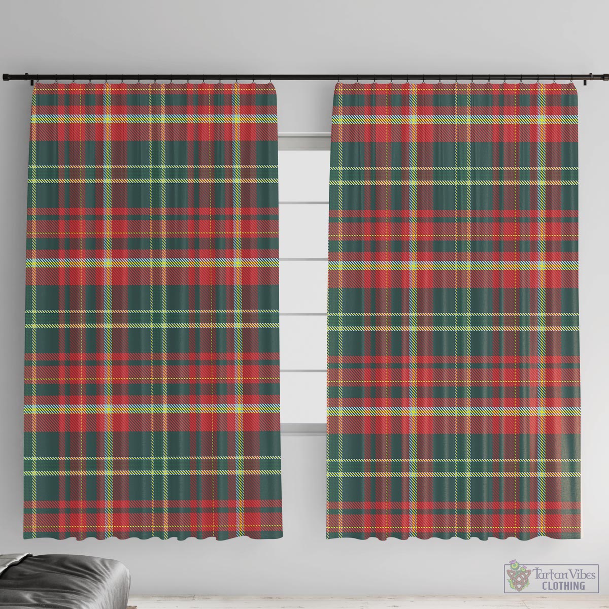 New Brunswick Province Canada Tartan Window Curtain